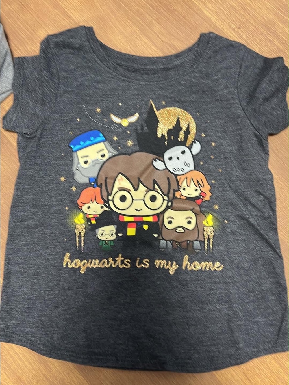 Kids Dark Gray Hogwarts Graphic Tee - Unbranded